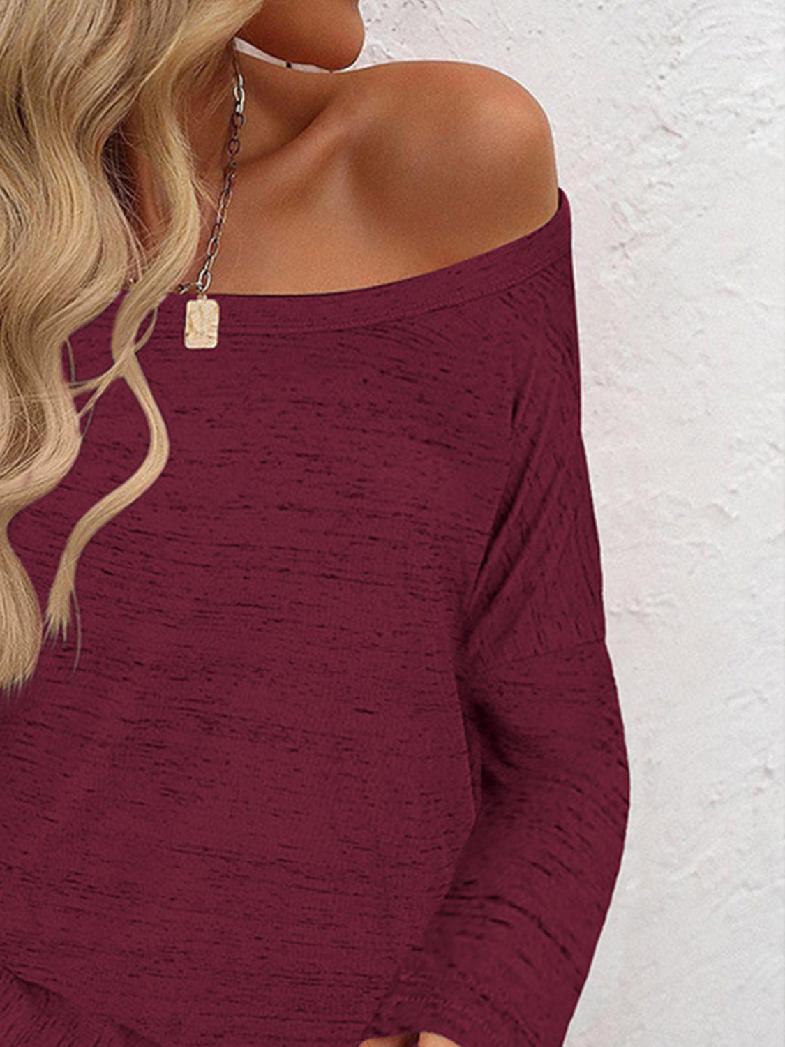 Full Size Heathered Long Sleeve Top