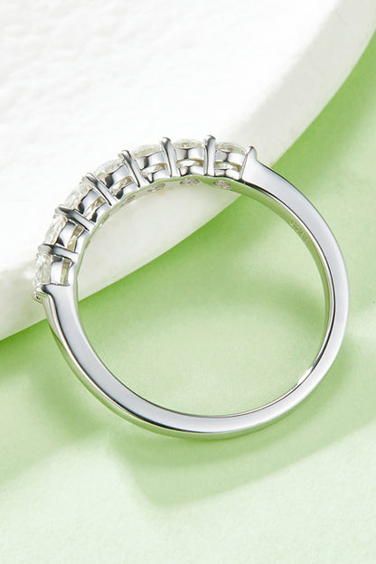 Moissanite Platinum-Plated Half-Eternity Ring