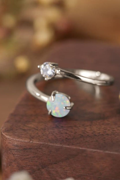 Opal 925 Sterling Silver Bypass Ring