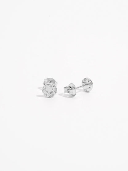 925 Sterling Silver Zircon Star Stud Earrings